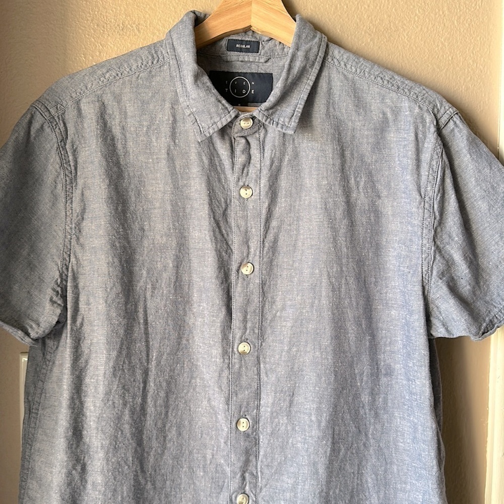 EVEN TIDE Men’s Hemp Short Sleeve Button Down Shirt